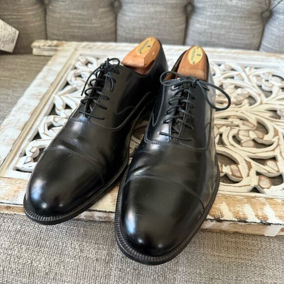 Salvatore Ferragamo Black Leather Oxford Shoes Men’s 10 B Narrow main image 4